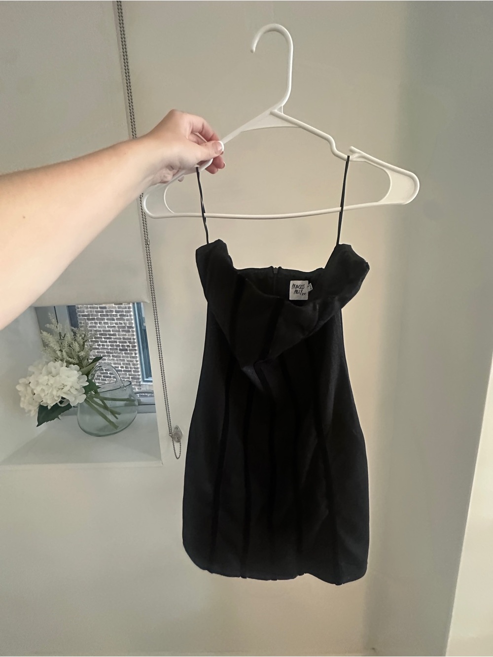 Princess Polly Black Strapless Shimmer Mini Dress